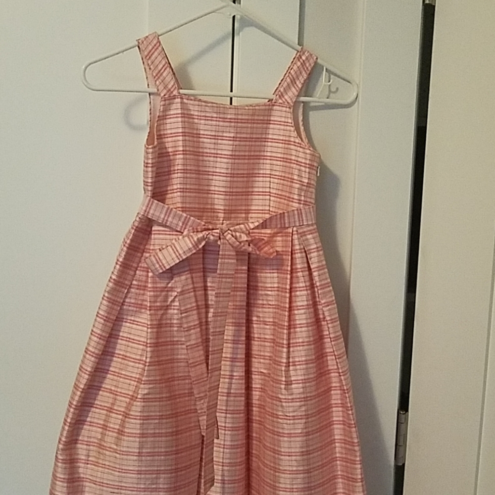 pink silk girls dress